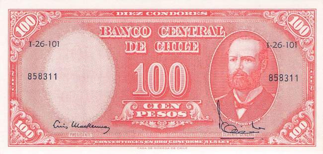 10 Centesimos de Escudos Chile p127a-2 1960